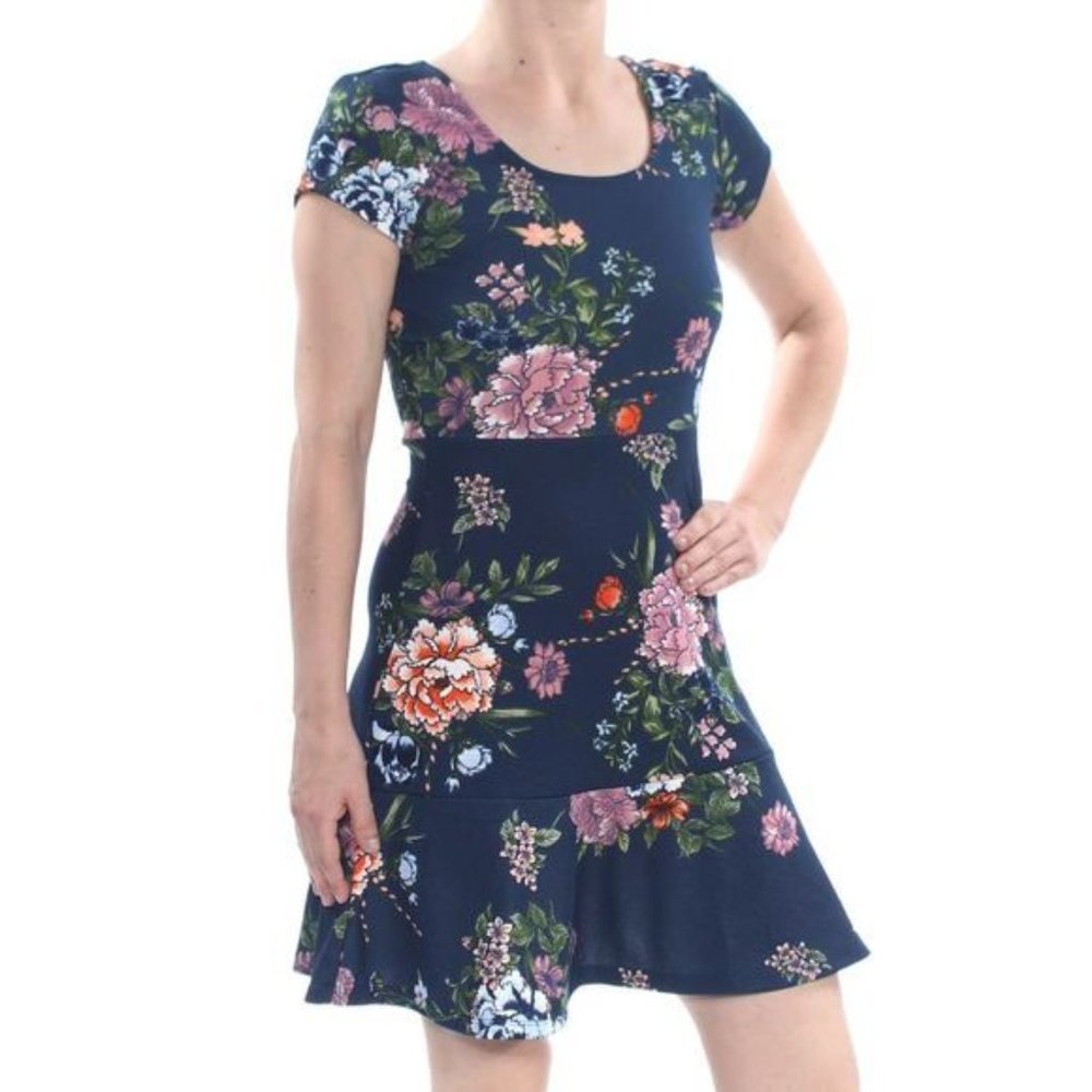 Planet Gold floral print flare junior dress sz XL